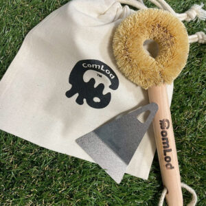 comたわし お掃除セット ( たわし、金属ヘラ、巾着 )